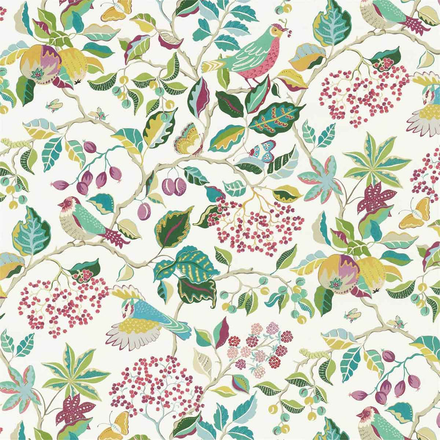 Birds & Berries Fern Fabric by Sanderson - 226730 | Modern 2 Interiors