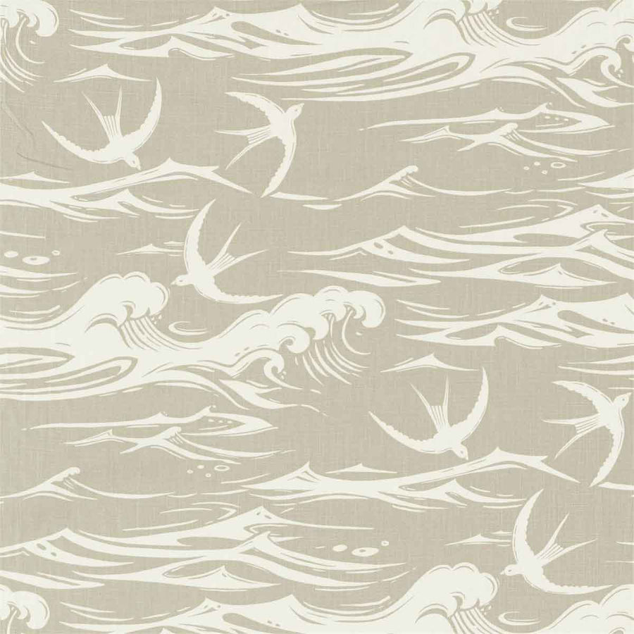 Swallows At Sea Linen Fabric by Sanderson - 226742 | Modern 2 Interiors