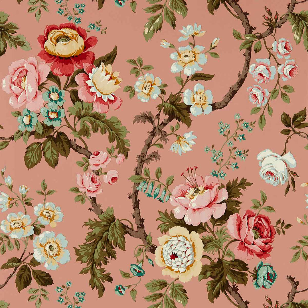 Hykenham French Rose Wallpaper by Sanderson - DOSW217040 | Modern 2 Interiors