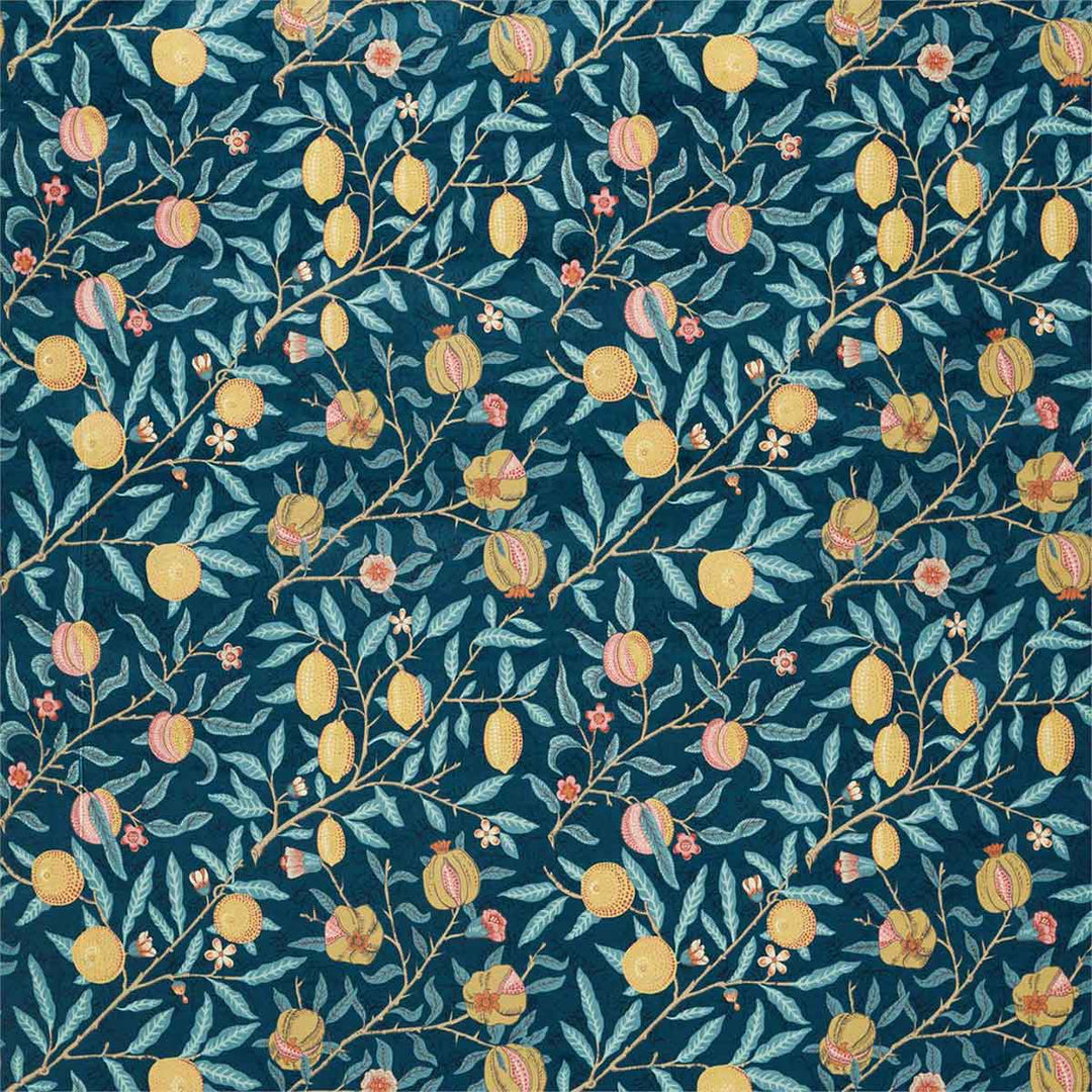 Fruit Velvet Indigo & Slate Fabric by Morris & Co - 236924 | Modern 2 Interiors