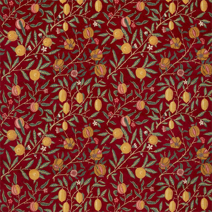 Fruit Velvet Madder & Bayleaf Fabric by Morris & Co - 236925 | Modern 2 Interiors