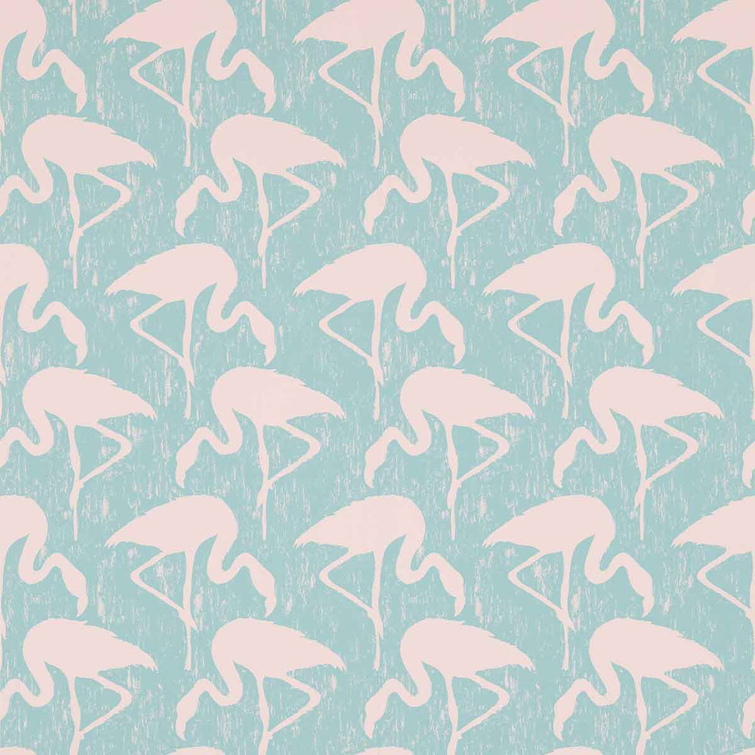 Flamingos Turquoise Pink Wallpaper by Sanderson - DVIN214569 | Modern 2 Interiors