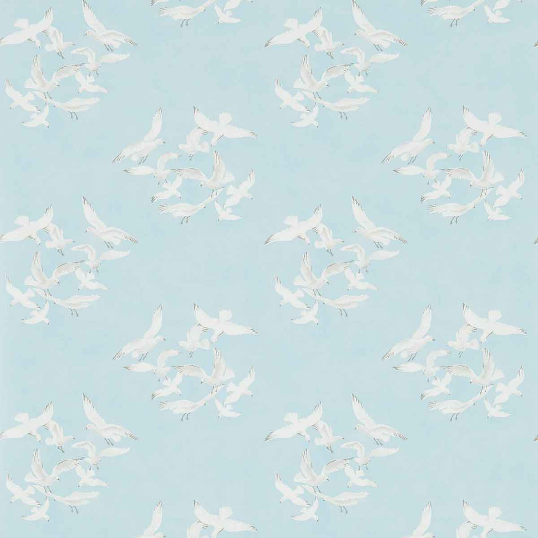 Seagulls Blue Wallpaper by Sanderson - DVIN214585 | Modern 2 Interiors