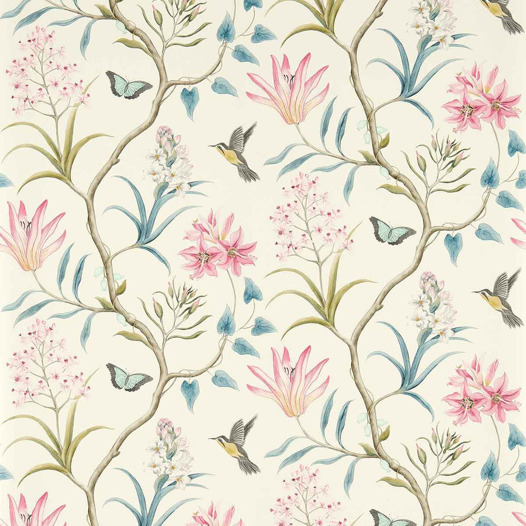 Clementine Dusky Pink Wallpaper by Sanderson - DVOY213386 | Modern 2 Interiors