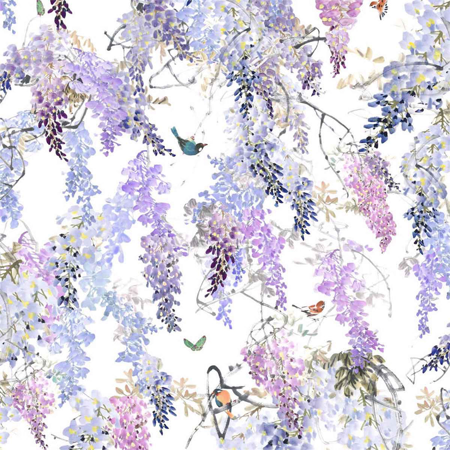 Wisteria Falls Panel A Lilac Wallpaper by Sanderson - 216296 | Modern 2 Interiors