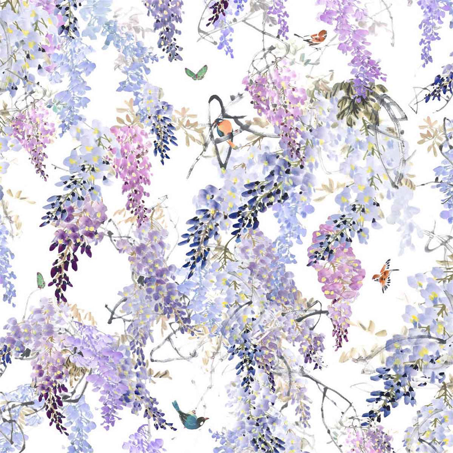 Wisteria Falls Panel B Lilac Wallpaper by Sanderson - 216297 | Modern 2 Interiors