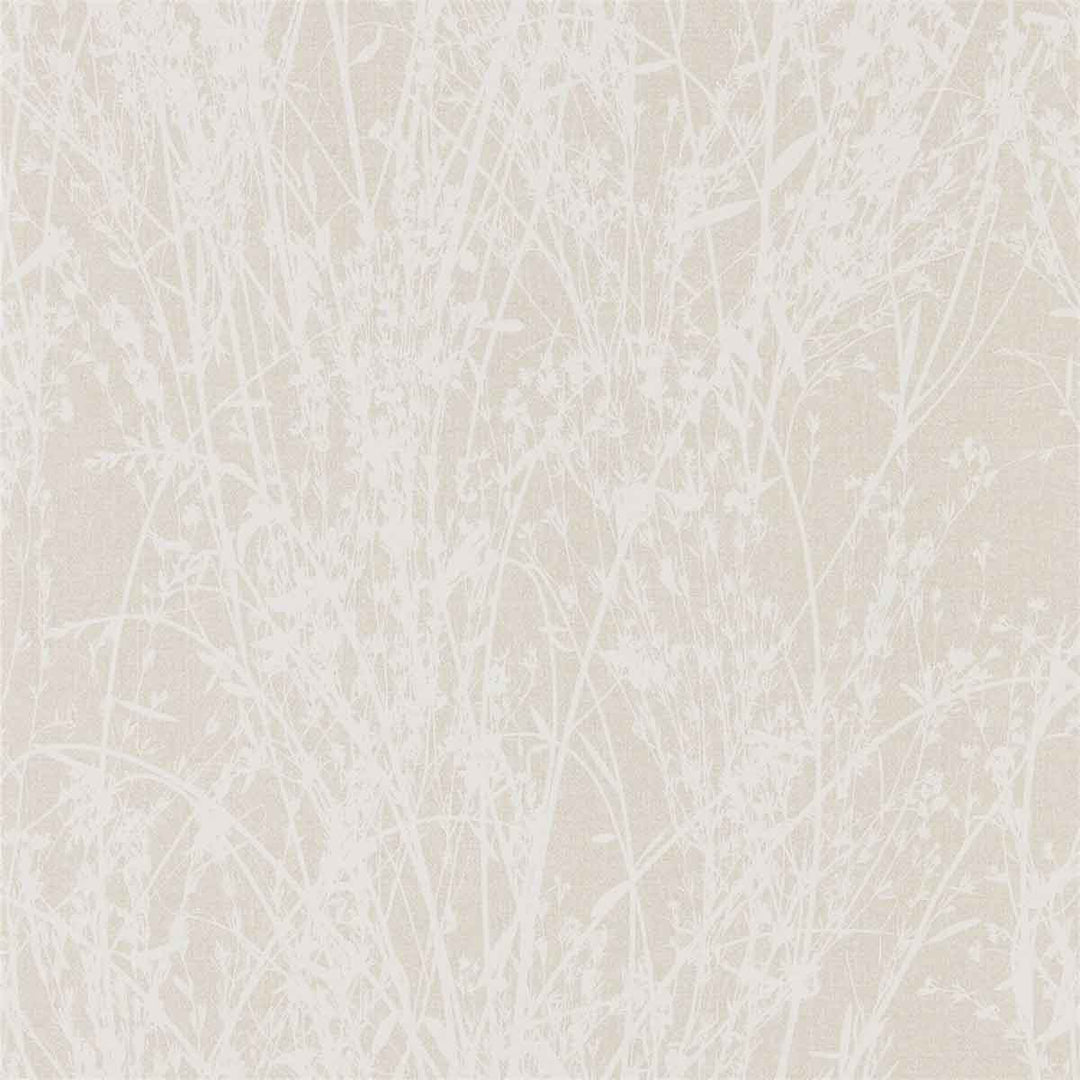 Meadow Canvas White & Parchment Wallpaper by Sanderson - 215695 | Modern 2 Interiors