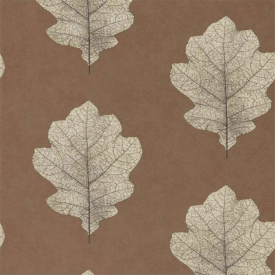 Oak Filigree Copper & Graphite Wallpaper by Sanderson - 215701 | Modern 2 Interiors
