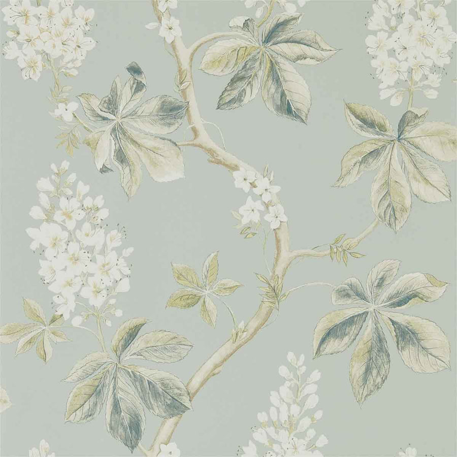 Chestnut Tree Grey Blue & Sage Wallpaper by Sanderson - 215708 | Modern 2 Interiors