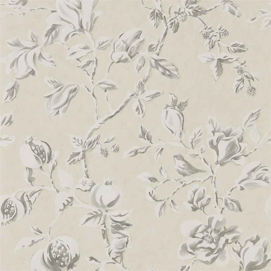 Magnolia & Pomegranate Ivory & Charcoal Wallpaper by Sanderson - 215726 | Modern 2 Interiors