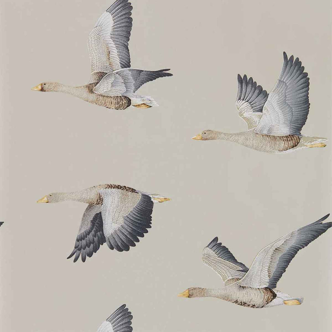 Elysian Geese Gilver Wallpaper by Sanderson - 216611 | Modern 2 Interiors