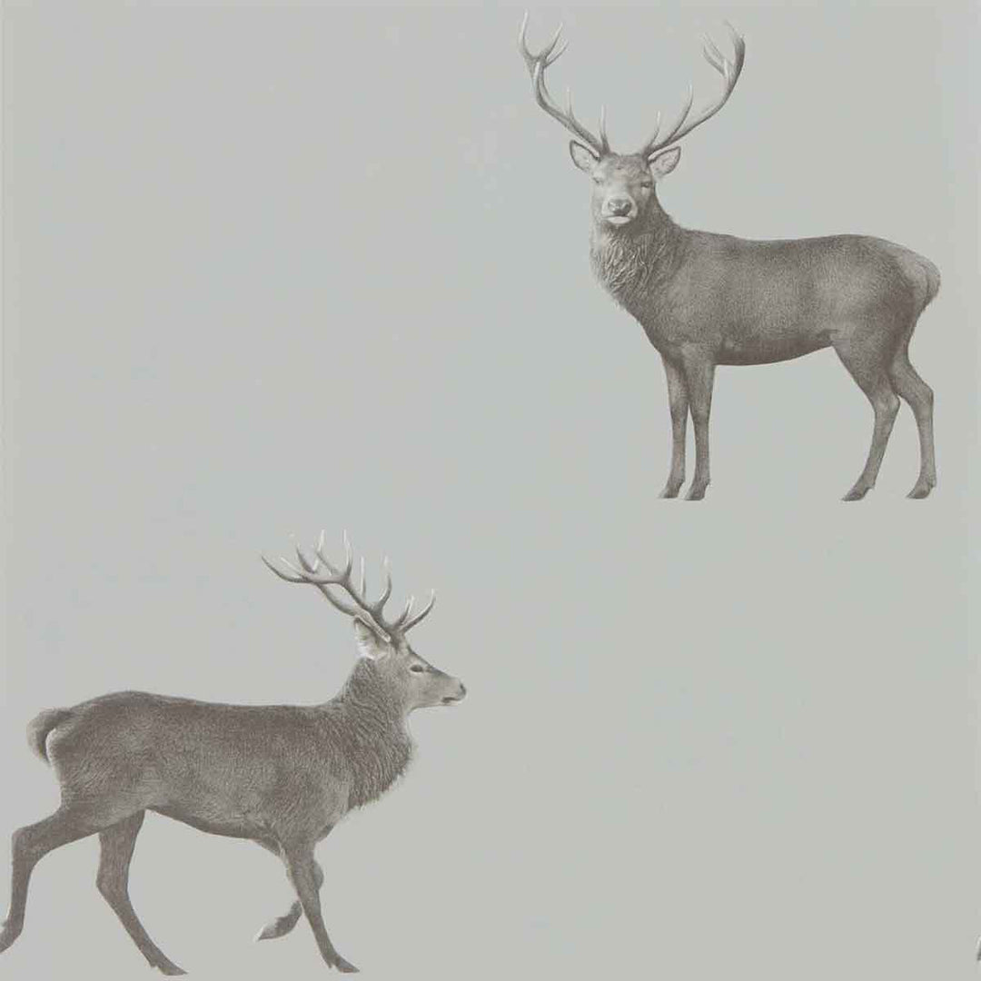 Evesham Deer Silver Grey Wallpaper by Sanderson - 216619 | Modern 2 Interiors