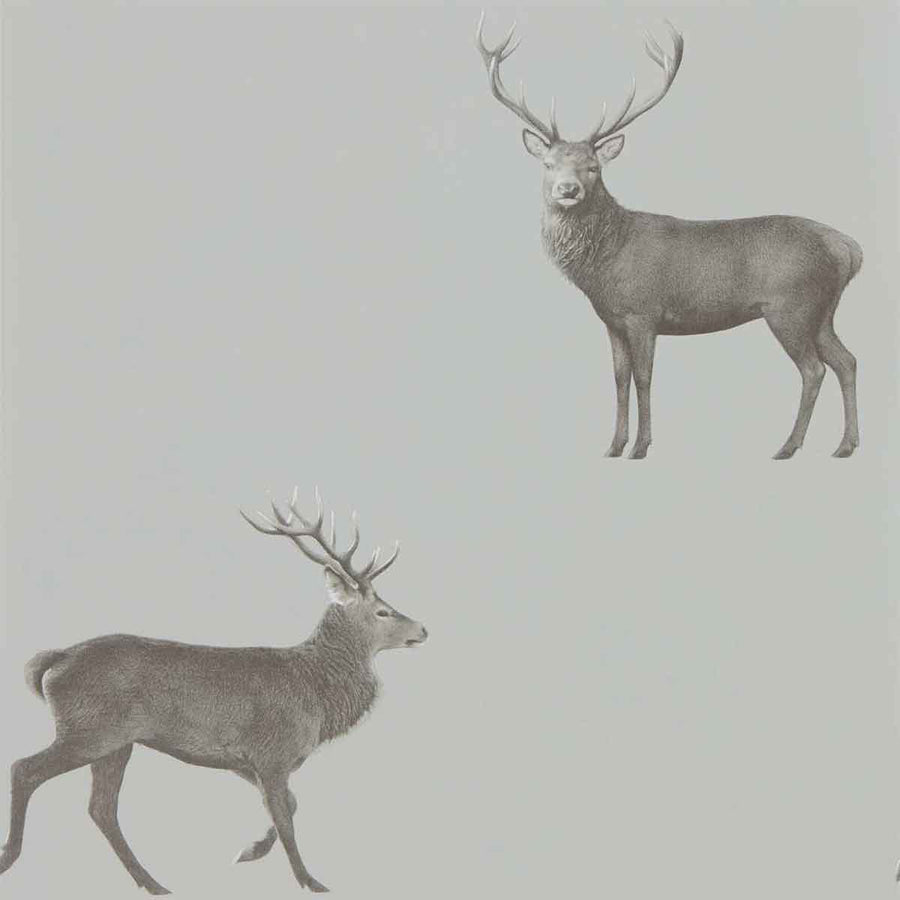 Evesham Deer Silver Grey Wallpaper by Sanderson - 216619 | Modern 2 Interiors