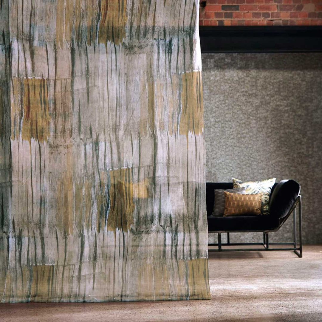 Yuti Saffron & Pewter & Charcoal Fabric by Anthology - 131804 | Modern 2 Interiors