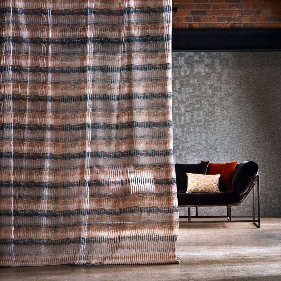 Kiyoshi Copper & Charcoal Fabric by Anthology - 131815 | Modern 2 Interiors