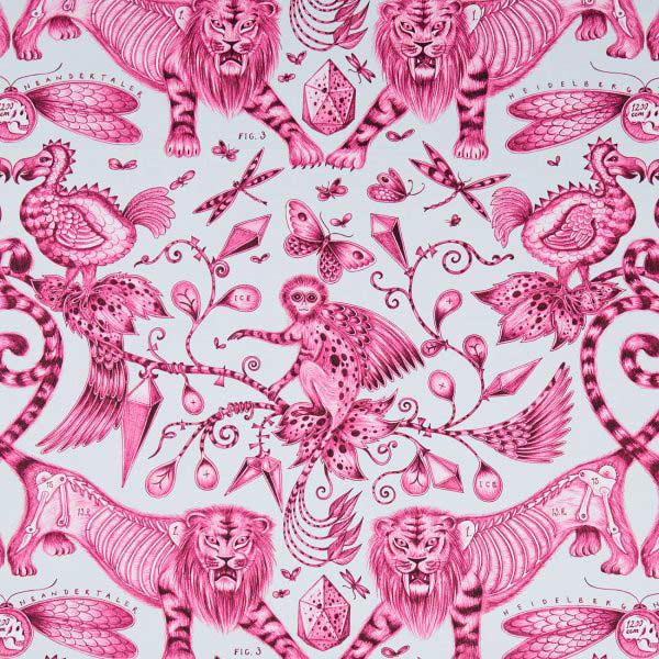 Extinct Magenta Fabric by Emma J Shipley For Clarke & Clarke - F1109/03 | Modern 2 Interiors