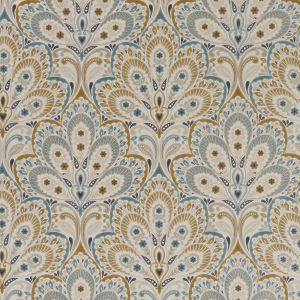 Persia Teal/Spice Fabric by Clarke & Clarke - F1332/05 | Modern 2 Interiors