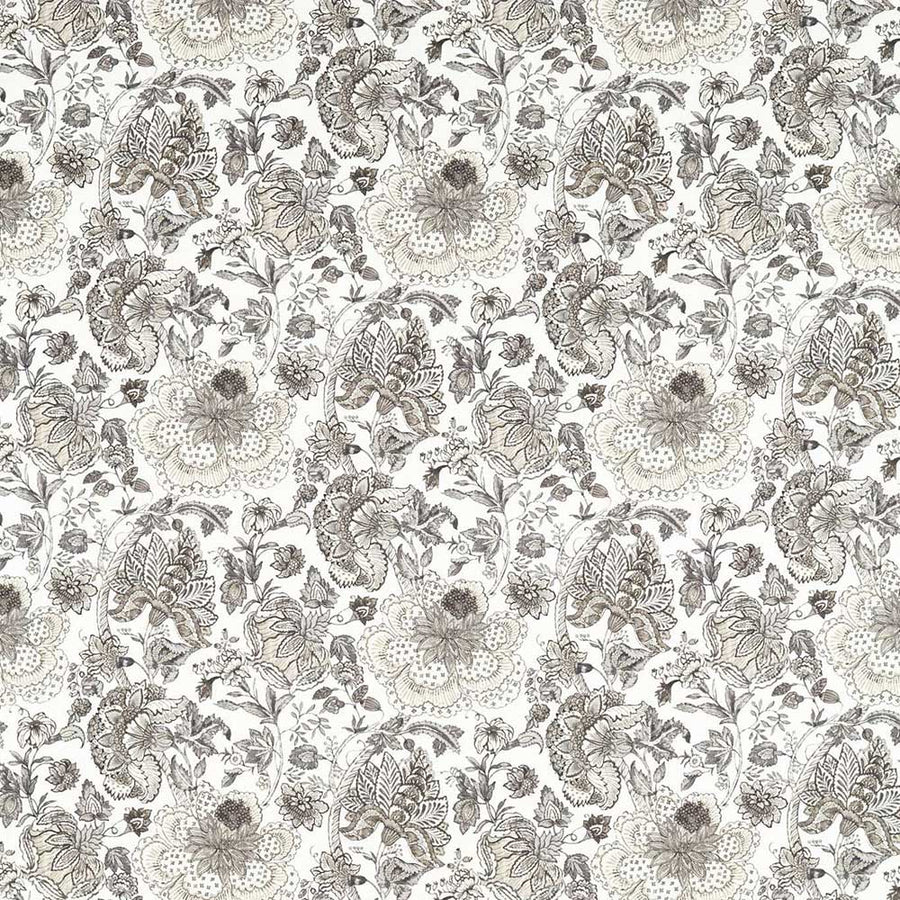 Lucienne Charcoal & Linen Fabric by Clarke & Clarke - F1542/01 | Modern 2 Interiors