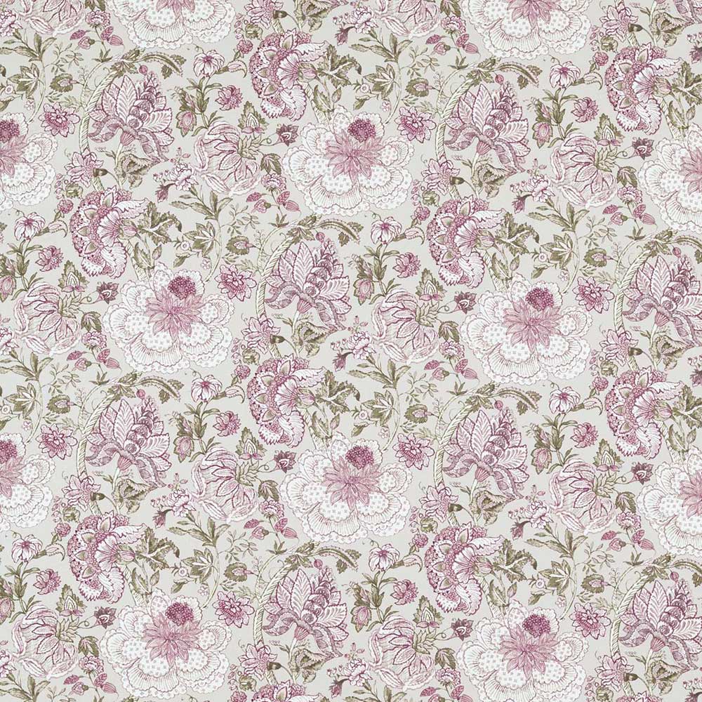 Lucienne Raspberry & Linen Fabric by Clarke & Clarke - F1542/03 | Modern 2 Interiors