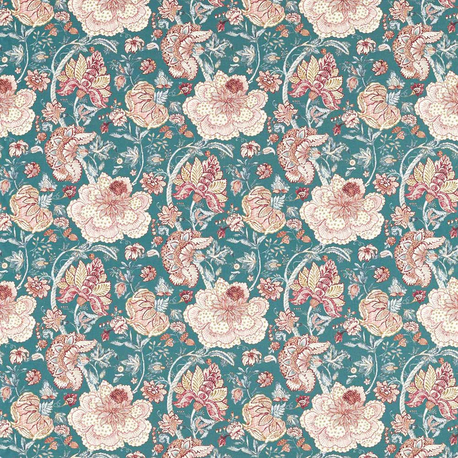 Lucienne Teal Fabric by Clarke & Clarke - F1542/04 | Modern 2 Interiors