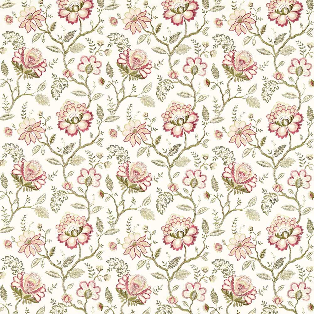 Adeline Blush & Raspberry Fabric by Clarke & Clarke - F1543/02 | Modern 2 Interiors