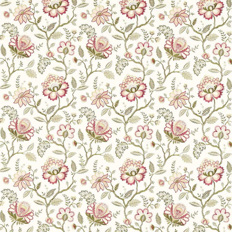 Adeline Blush & Raspberry Fabric by Clarke & Clarke - F1543/02 | Modern 2 Interiors