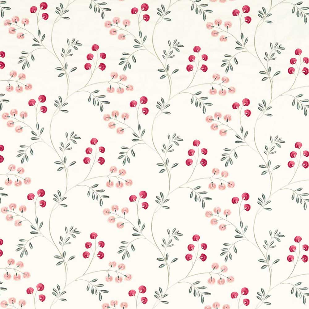 Rochelle Blush & Raspberry Fabric by Clarke & Clarke - F1556/02 | Modern 2 Interiors