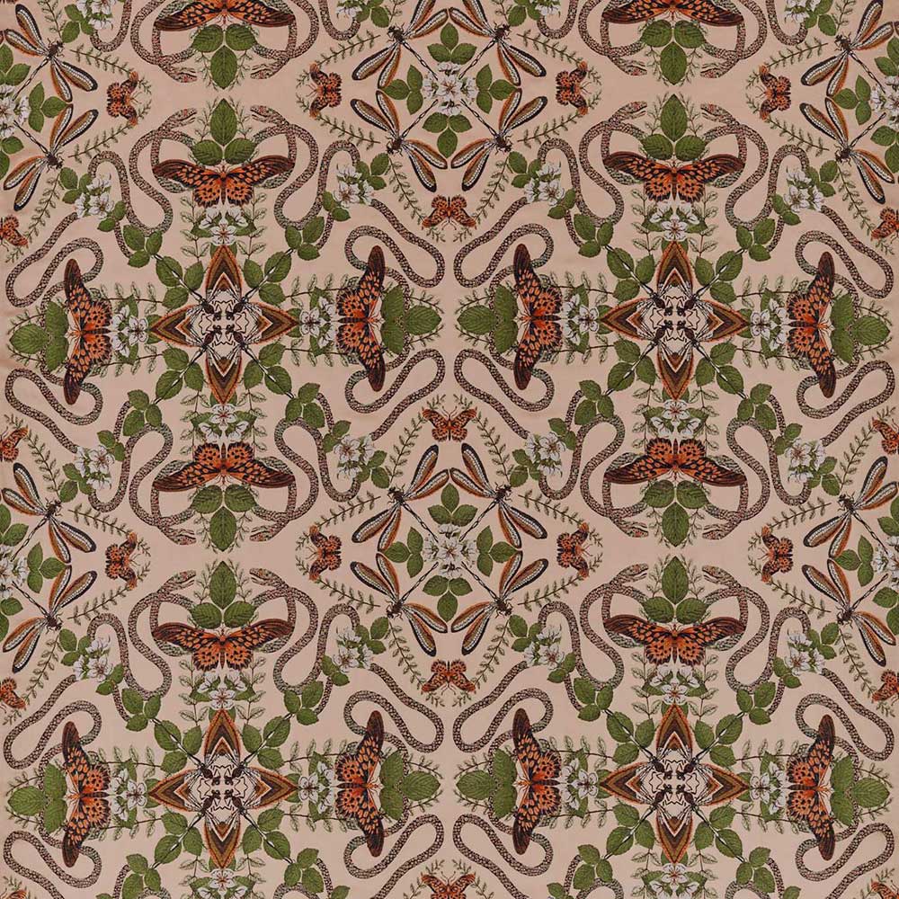 Emerald Forest Jacquard Blush Fabric by Clarke & Clarke - F1581/01 | Modern 2 Interiors