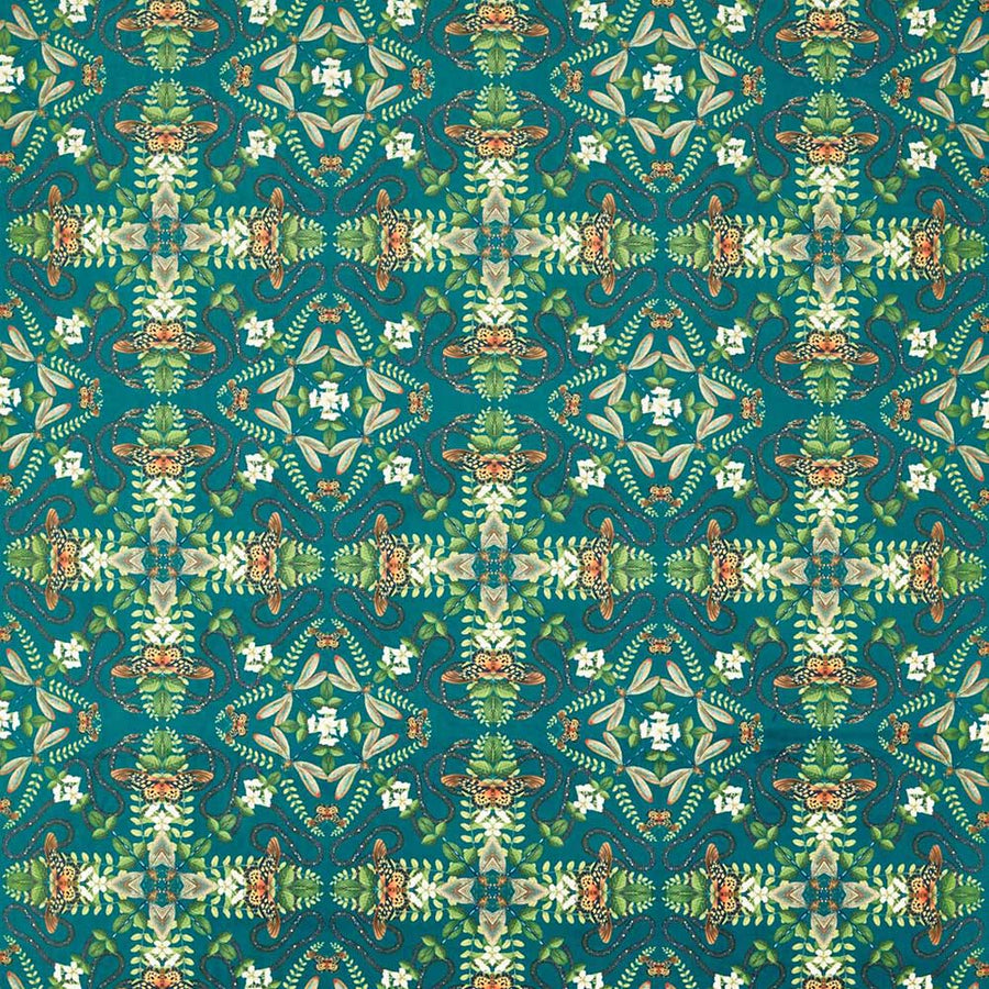 Emerald Forest Velvet Teal Fabric by Clarke & Clarke - F1585/02 | Modern 2 Interiors