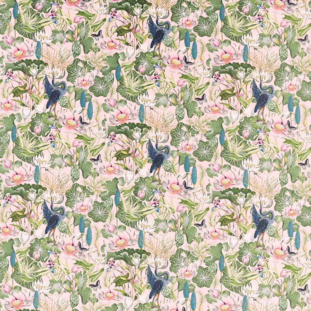 Waterlily Velvet Blush Fabric by Clarke & Clarke - F1591/01 | Modern 2 Interiors