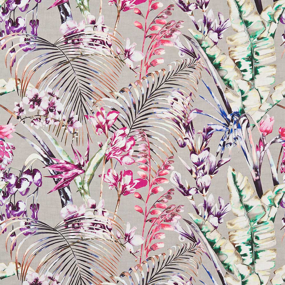 Paradise Loganberry, Raspberry & Emerald Fabric by Harlequin - 120352 | Modern 2 Interiors