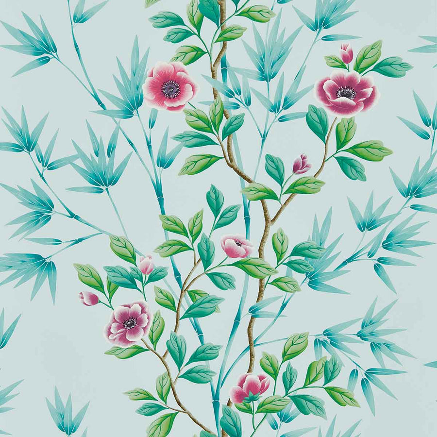 Lady Alford Sky & Magenta Wallpaper by Harlequin - 112901 | Modern 2 Interiors
