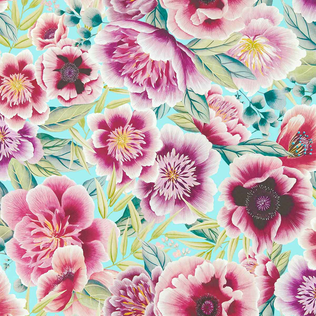 Marsha Aqua & Peony & Magenta Wallpaper by Harlequin - 112903 | Modern 2 Interiors