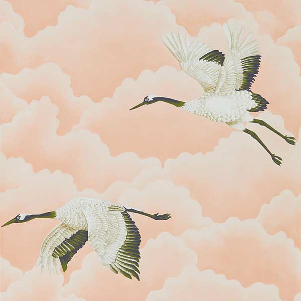 Harlequin Cranes In Flight Wallpaper - Blush - 111232 | Modern 2 Interiors