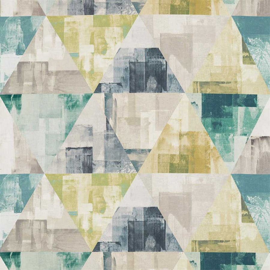 Geodesic Emerald, Linden & Topaz Fabric by Harlequin - 120675 | Modern 2 Interiors