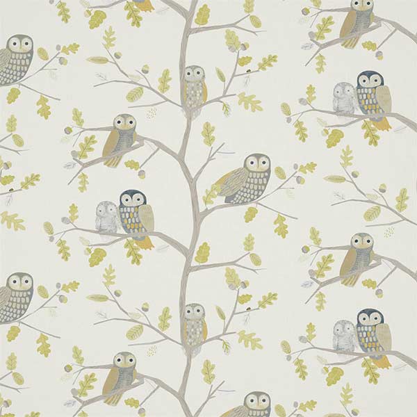 Little Owls Kiwi Fabric by Harlequin - 120935 | Modern 2 Interiors