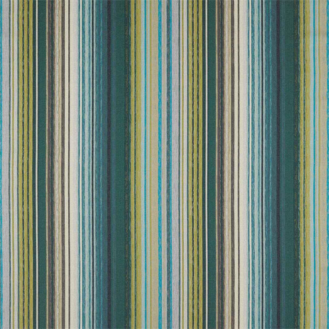 Spectro Stripe Emerald & Marine & Lichen Fabric by Harlequin - 132827 | Modern 2 Interiors