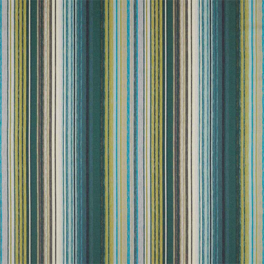 Spectro Stripe Emerald & Marine & Lichen Fabric by Harlequin - 132827 | Modern 2 Interiors