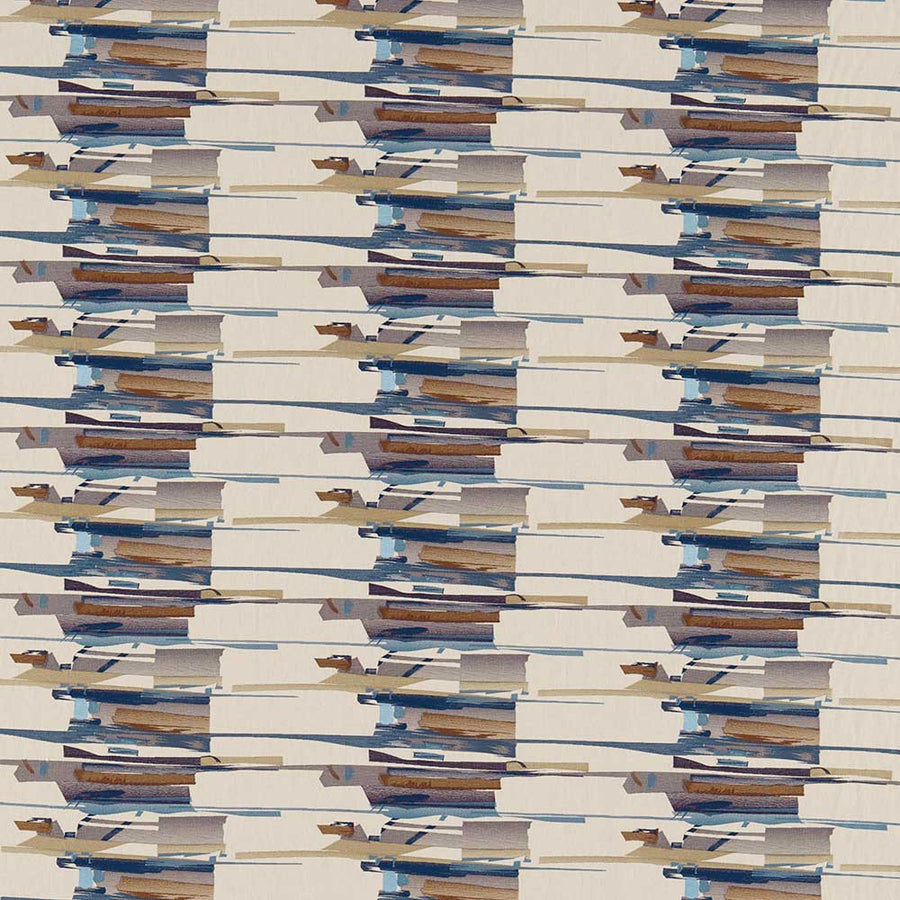 Zeal Old Navy Denim Tan Fabric by Harlequin - 130695 | Modern 2 Interiors