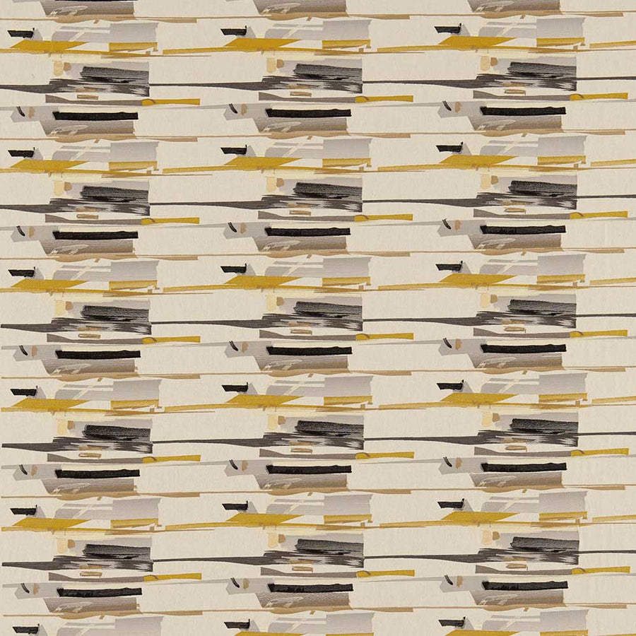 Zeal Charcoal, Neutral, Mustard & Onyx Fabric by Harlequin - 130698 | Modern 2 Interiors