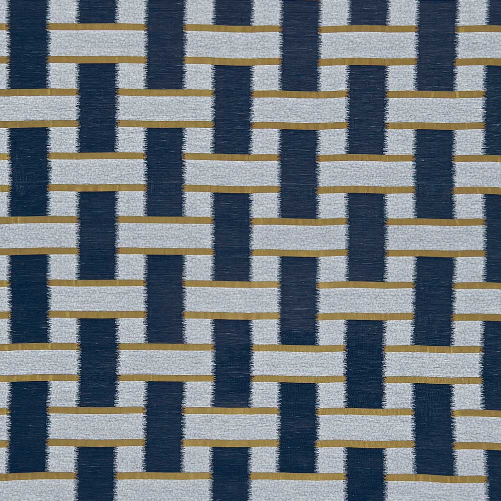 Saki Indigo & Ochre Fabric by Harlequin - 131352