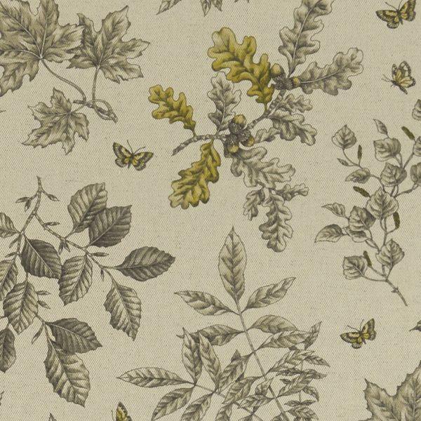Hortus Charcoal/Ochre Fabric by Clarke & Clarke - F1329/02 | Modern 2 Interiors