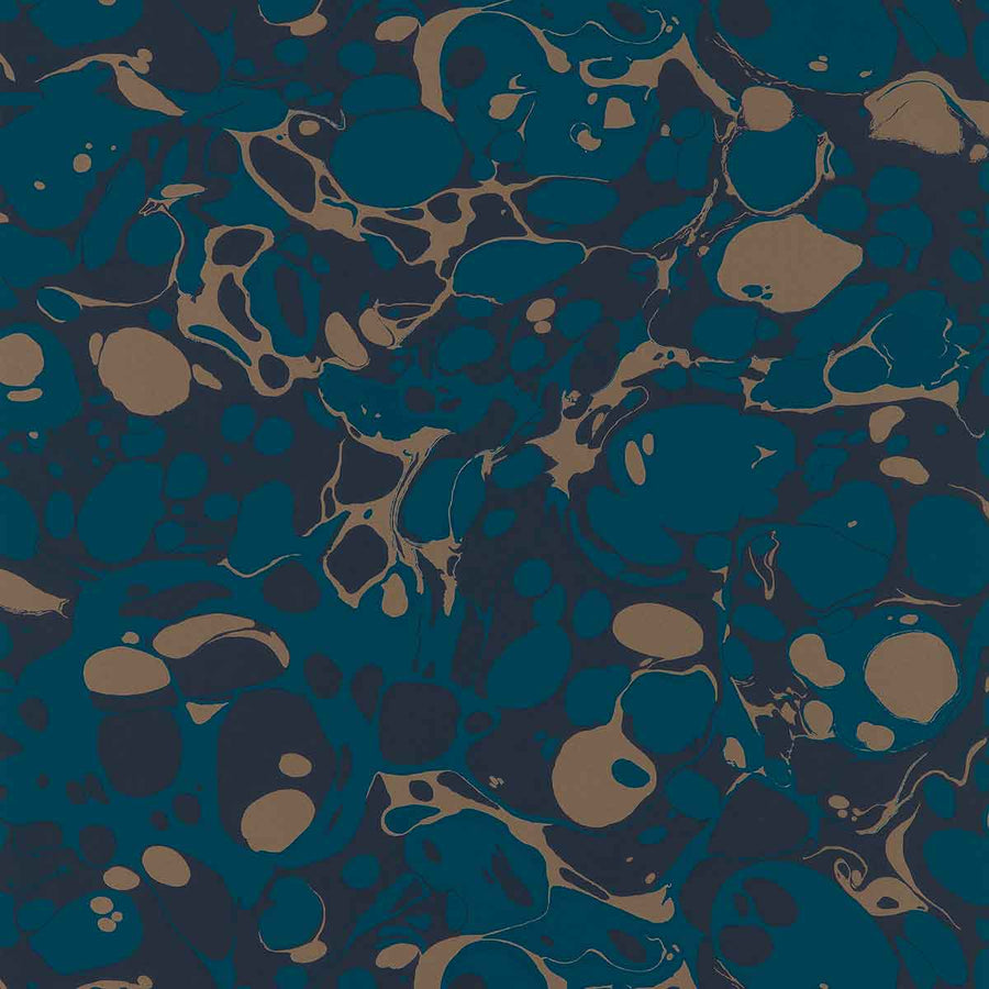 Marble Azurite & Copper Wallpaper by Harlequin - 112837 | Modern 2 Interiors