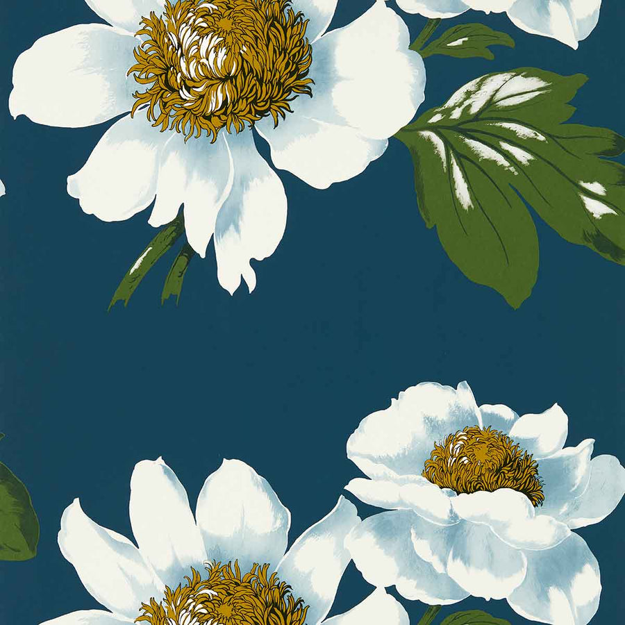 Paeonia Azurite & Meadow Wallpaper by Harlequin - 112842 | Modern 2 Interiors