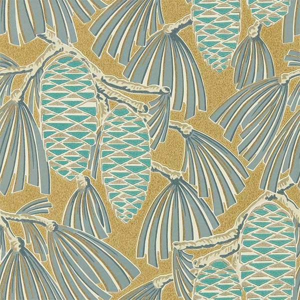 Harlequin Foxley Wallpaper - Kingfisher & Gold - 112127 | Modern 2 Interiors