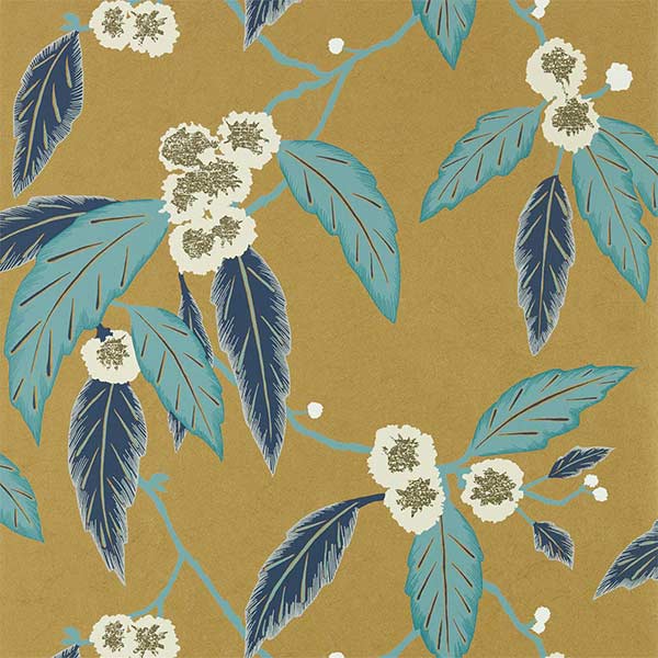 Harlequin Coppice Wallpaper - Navy, Lagoon & Gold - 112133 | Modern 2 Interiors