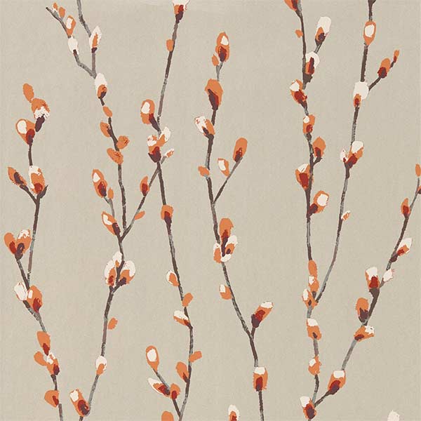 Harlequin Salice Wallpaper - Tangerine/Gilver - 111470 | Modern 2 Interiors