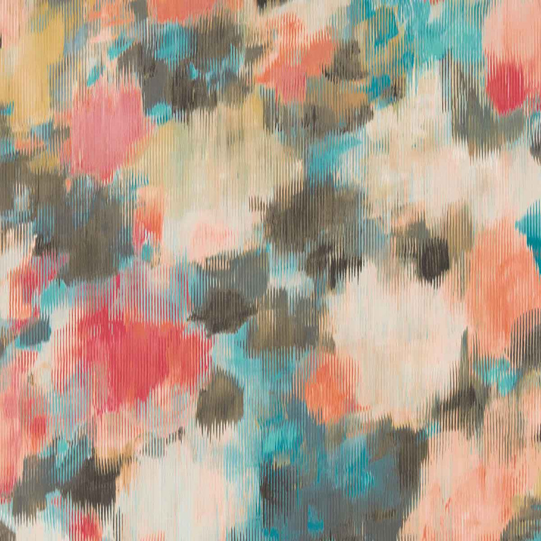 Exuberance Coral & Turquoise Wallpaper by Harlequin - 111476 | Modern 2 Interiors
