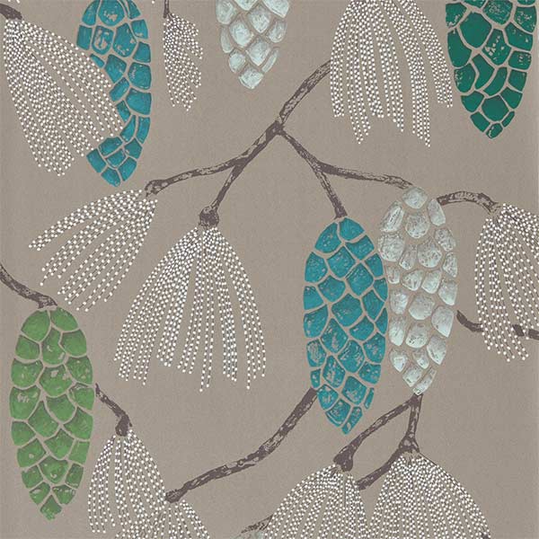 Harlequin Epitome Wallpaper - Turquoise, Pea & Gilver - 111502 | Modern 2 Interiors