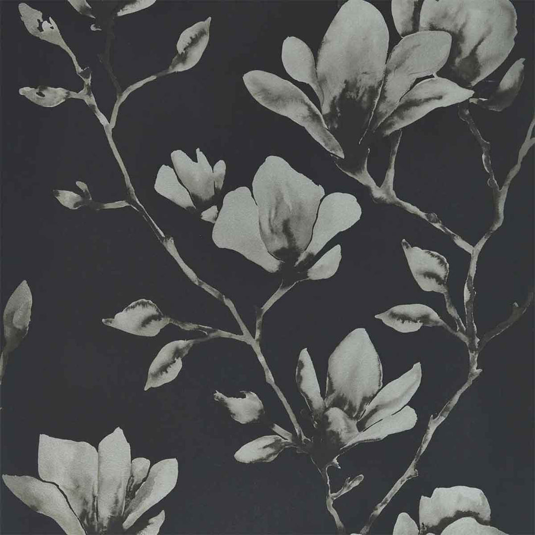 Lotus Onyx & Silver Wallpaper by Harlequin - 112602 | Modern 2 Interiors